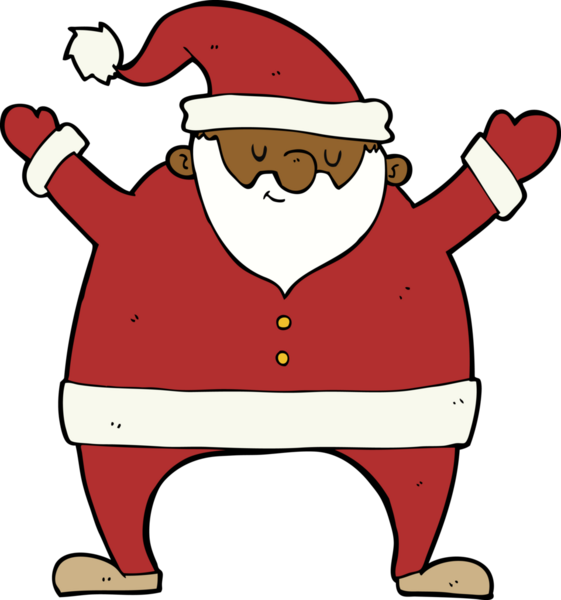 Bir insan tarafından çizilmiş Noel Baba çizgi filmi.