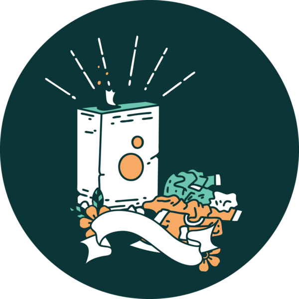 Dövme stili deterjan ve bir insanın çizdiği elbise yığını.