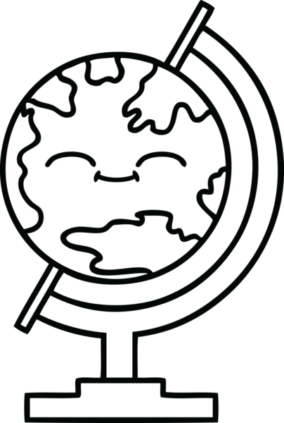 Bir insan tarafından çizilmiş dünyanın karikatürü.