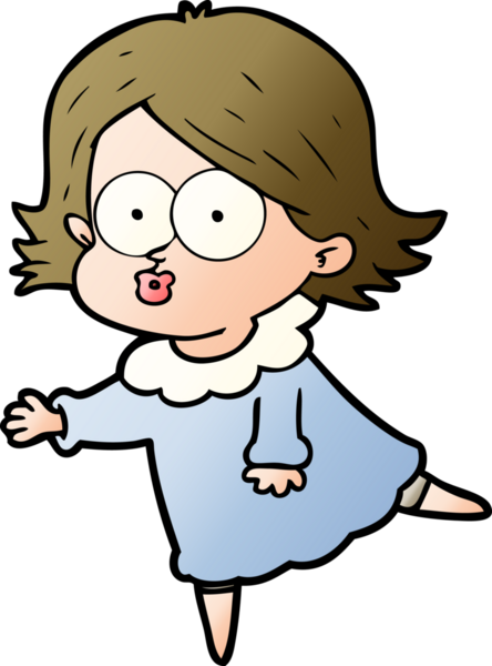 Çizgi film kızı somurtuyor bir insan tarafından