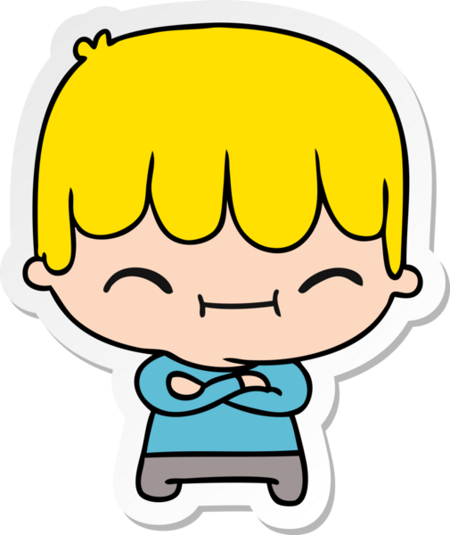 Bir insan tarafından çizilmiş kawaii sevimli çocuğun serbest sticker 'ı.