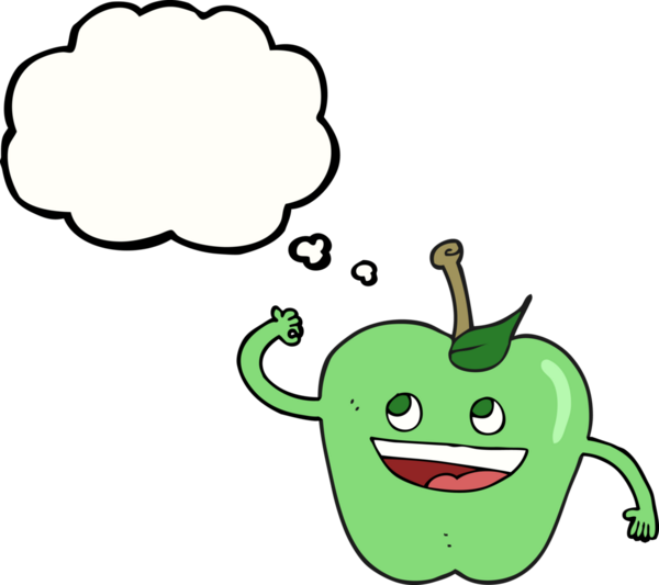 Bir insan tarafından çizilmiş serbest çizim baloncuk elma