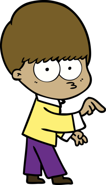 Bir insan tarafından çizilmiş sinirli çizgi film çocuğu.