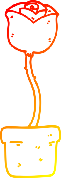 Bir insan tarafından çizilmiş karikatür çiçeğinin sıcak çizgi çizimi