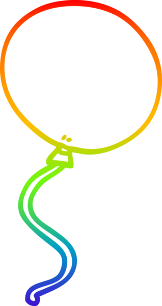 gökkuşağı gradyan çizgi çizimi bir insan tarafından çizilmiş bir balon