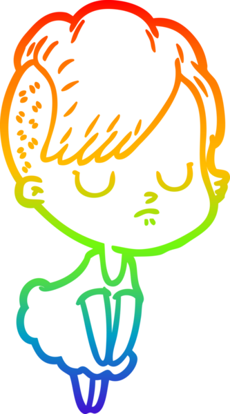 gökkuşağı gradyan çizimi bir insan tarafından çizilmiş bir karikatür kadın