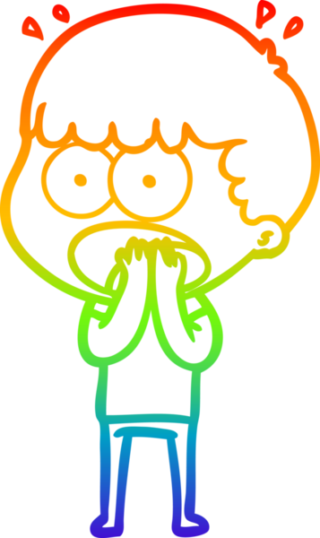 gökkuşağı gradyanı çizimi bir insan tarafından çizilmiş şok bir adam