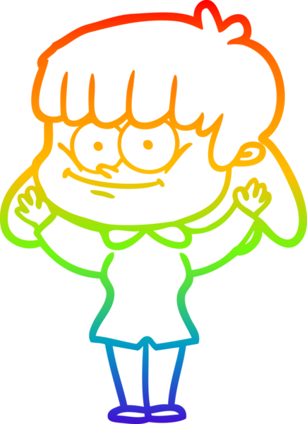 Bir insan tarafından çizilmiş gülümseyen bir karikatür çizimi.