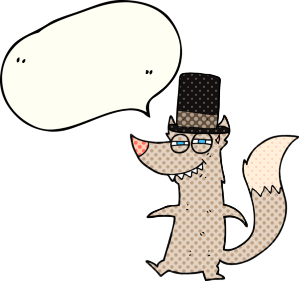 El yazısıyla çizilmiş çizgi roman konuşma balonu. Bir insan tarafından çizilmiş küçük zengin kurt.