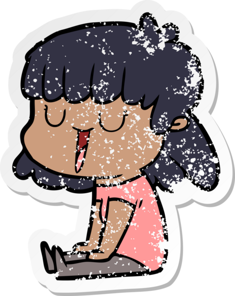 Bir insan tarafından çizilmiş karikatür bir kadının sıkıntılı çıkartması.