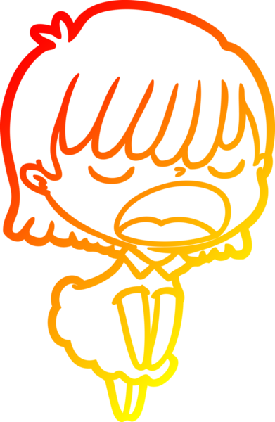 Bir insan tarafından yüksek sesle çizilmiş bir çizgi film kadını çizimi.