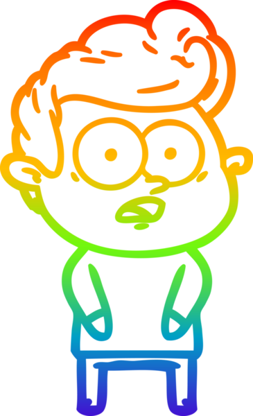 Bir insan tarafından çizilmiş gökkuşağı gradyan çizgi çizimi.