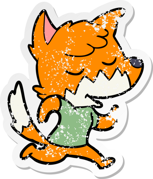 Bir insan tarafından çizilmiş dost canlısı bir tilkinin sıkıntılı çıkartması.