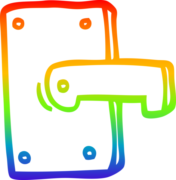 Bir insan tarafından çizilmiş metal bir kapı kolunun çizimi.