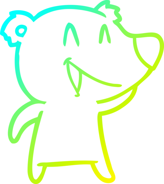 Bir insan tarafından çizilmiş gülen ayı çizgi filmi.