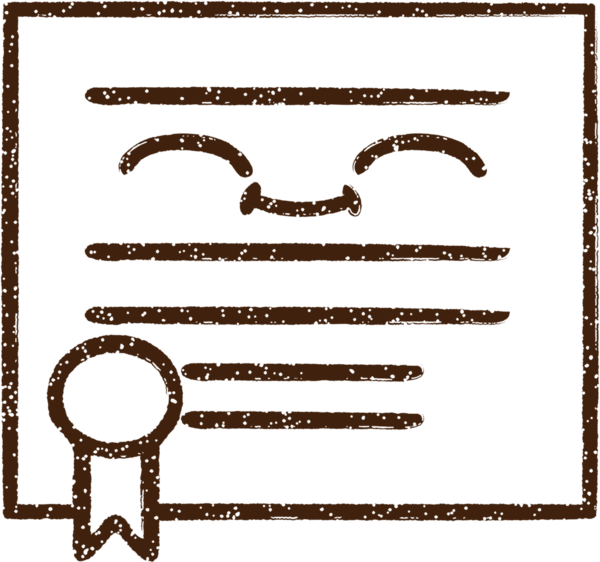 Bir insan tarafından çizilmiş Sertifika Kömürü Çizimi