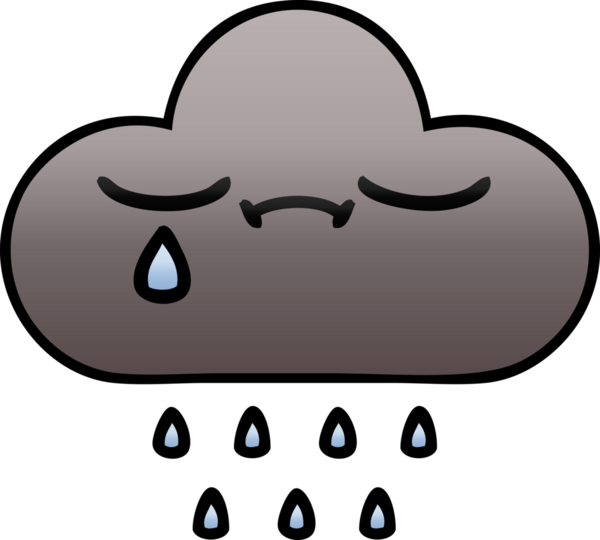 Bir insan tarafından çizilmiş fırtına yağmuru bulutunun gölgeli karikatürü