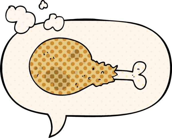 Çizgi roman tarzında konuşan bir insan tarafından çizilmiş tavuk budu.