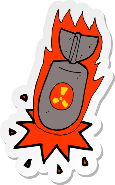 Bir insan tarafından çizilmiş atom bombasının çıkartması.