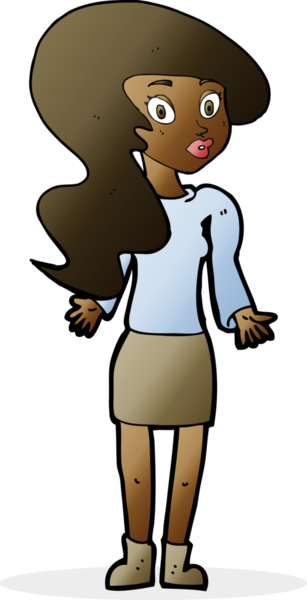 Bir insan tarafından çizilmiş omuz silken çizgi filmdeki kadın.