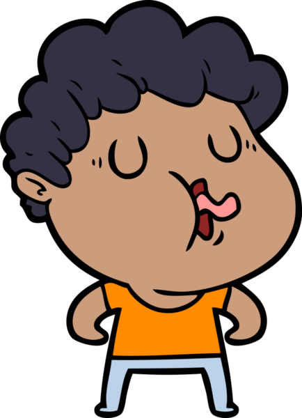 Bir insan tarafından çizilmiş bir karikatür adam.