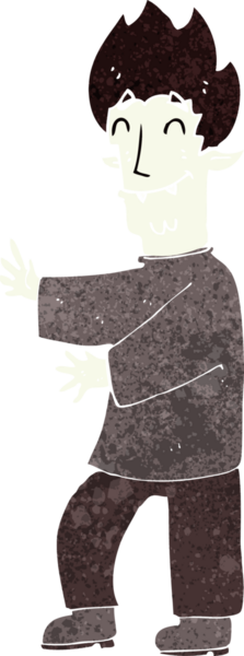 Bir insan tarafından çizilen heyecanlı vampir çizgi filmi