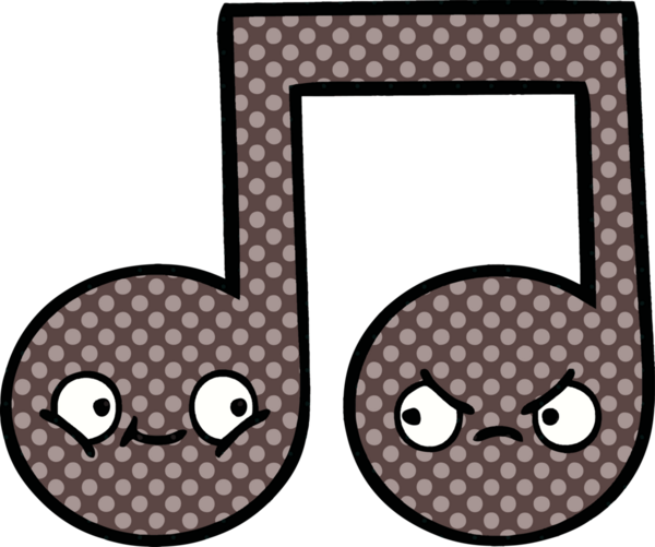 Bir insan tarafından çizilmiş bir notanın çizgi roman tarzı karikatürü