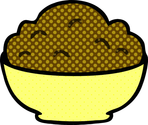 Bir insan tarafından çizilmiş garip bir puding kasesi.