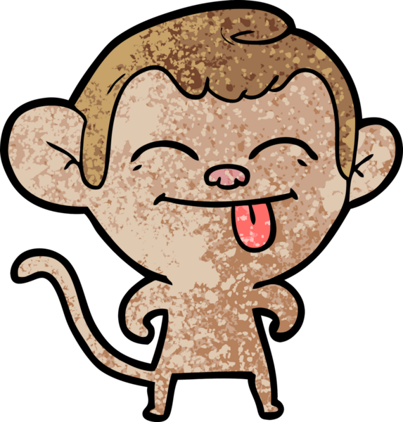 Bir insan tarafından çizilmiş komik çizgi maymun.