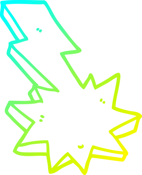 Bir insanın çizdiği karikatür yıldırımının soğuk eğim çizgisi.