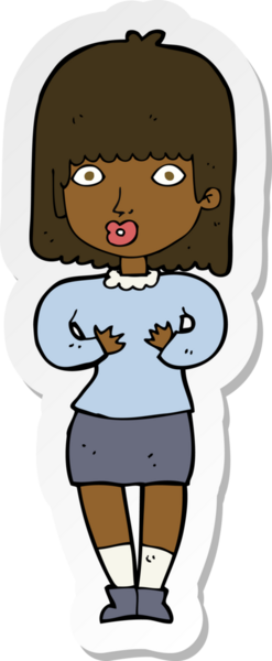 Bir insan tarafından çizilmiş bir karikatür çıkartması.