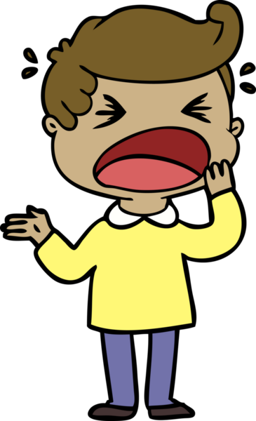 Bir insan tarafından çizilmiş bağıran adam çizgi filmi.