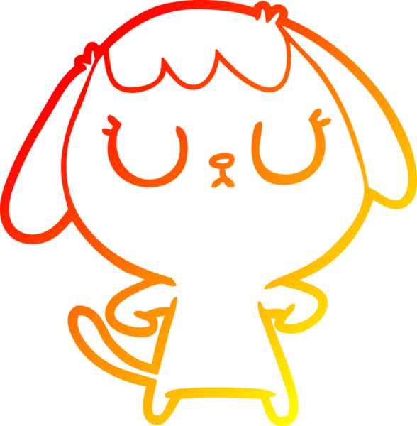 Bir insan tarafından çizilmiş sevimli bir köpeğin sıcak çizgi çizgisi.