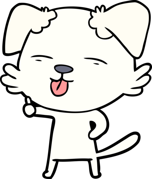 Bir insan tarafından çizilmiş bir çizgi film köpeği.