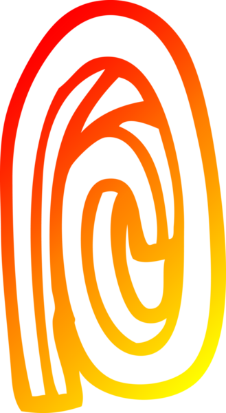 Bir insan tarafından çizilmiş bir karikatür kağıdının sıcak gradyan çizimi