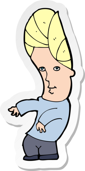 Bir insan tarafından çizilmiş tasasız bir karikatürcünün çıkartması.