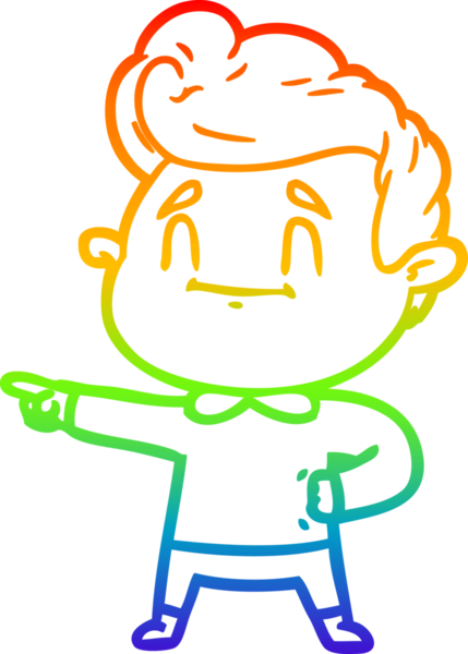 gökkuşağı gradyan çizimi mutlu bir çizgi film adamı tarafından çizilmiş bir insan tarafından