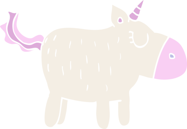 Bir insan tarafından çizilmiş şirin tek boynuzlu at.