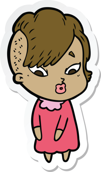 Bir insan tarafından çizilmiş bir karikatür çıkartması.