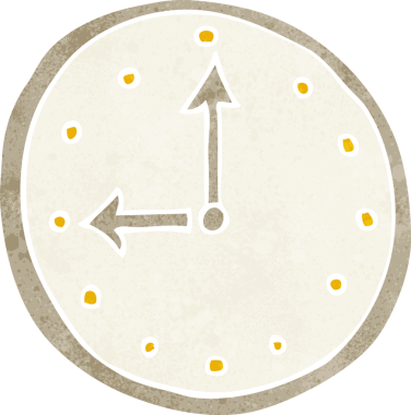 bir insan tarafından çizilmiş karikatür saat sembolü