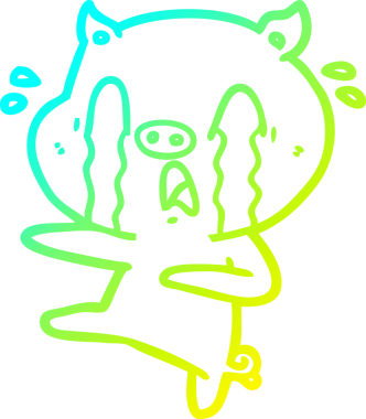 Bir insan tarafından çizilmiş ağlayan domuz çizgi filmi.