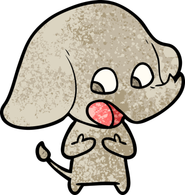 Bir insan tarafından çizilmiş şirin bir fil.