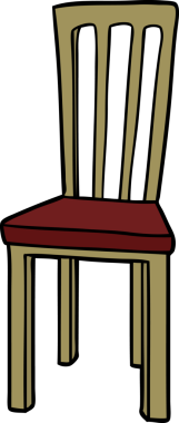 Bir insan tarafından çizilmiş karikatür sandalye.