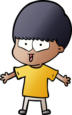 Bir insan tarafından çizilmiş mutlu çocuk çizgi filmi.