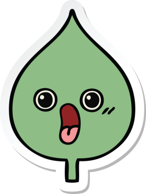 Bir insan tarafından çizilmiş sevimli bir çizgi film yaprağının çıkartması.