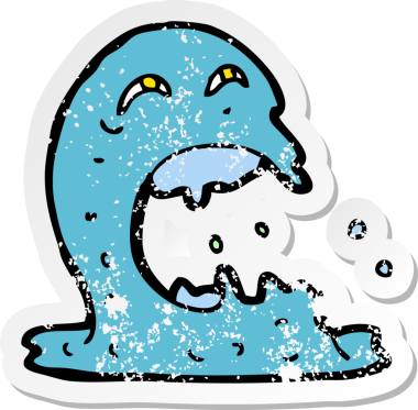 Bir insan tarafından çizilmiş iğrenç bir karikatürün gerilimli yapıştırması.