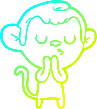 Bir insan tarafından çizilmiş bir çizgi maymun çizimi.