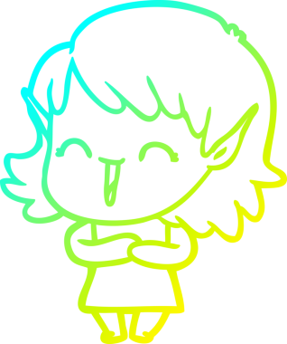 Bir insan tarafından çizilmiş soğuk gradyan çizgi çizimi.