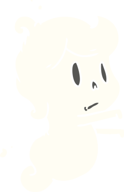 Bir insan tarafından çizilmiş sevimli bir kawai hayaletinin karikatür çizimi