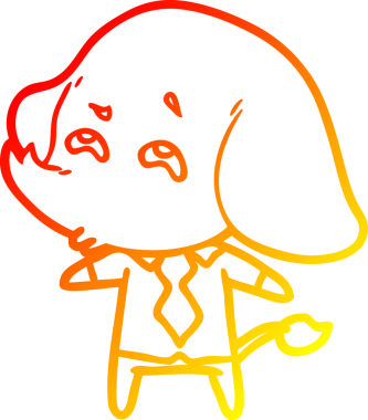 Bir insan tarafından çizilmiş bir fil patronunun sıcak çizgi çizimi.